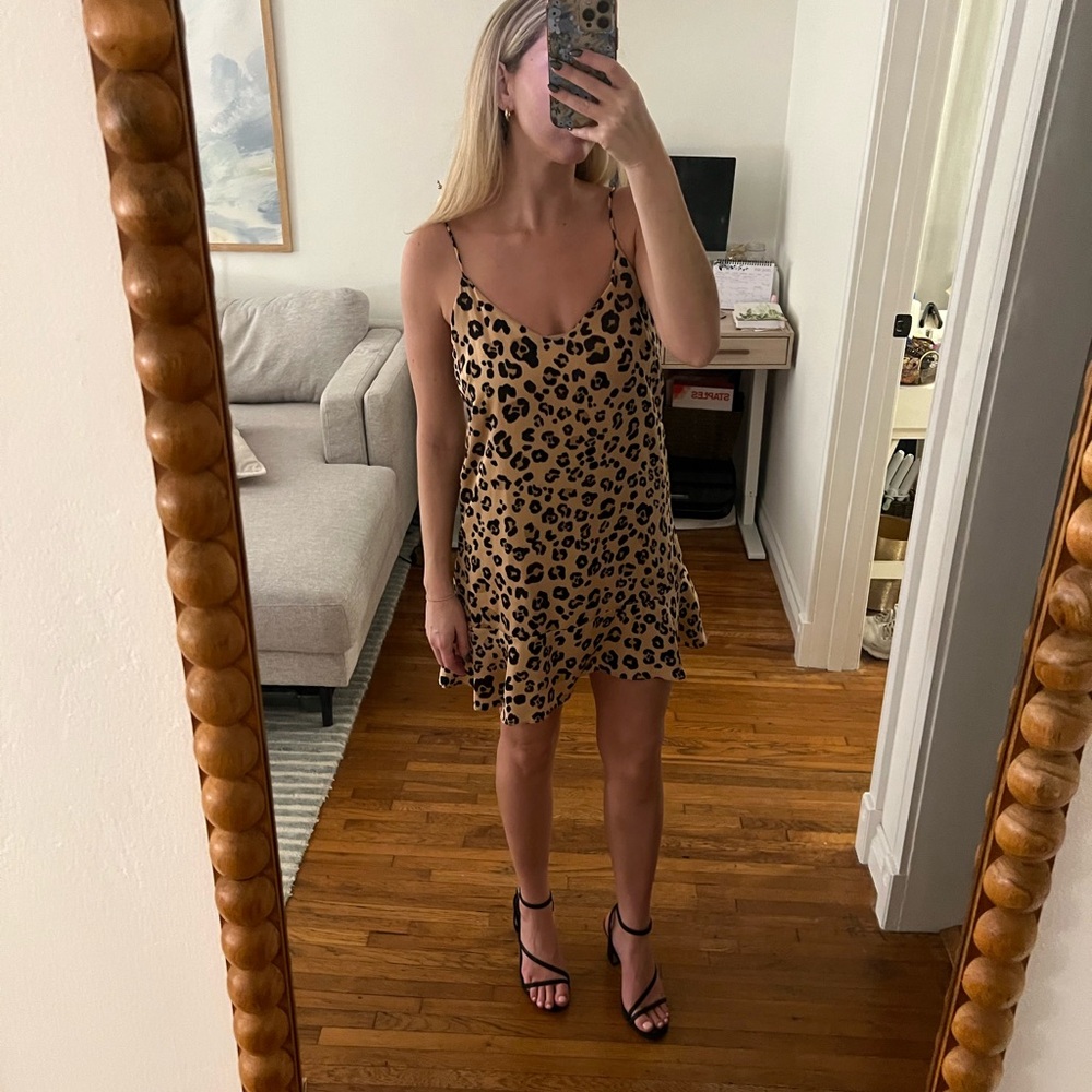 Olivaceous Tan Leopard Mini Dress